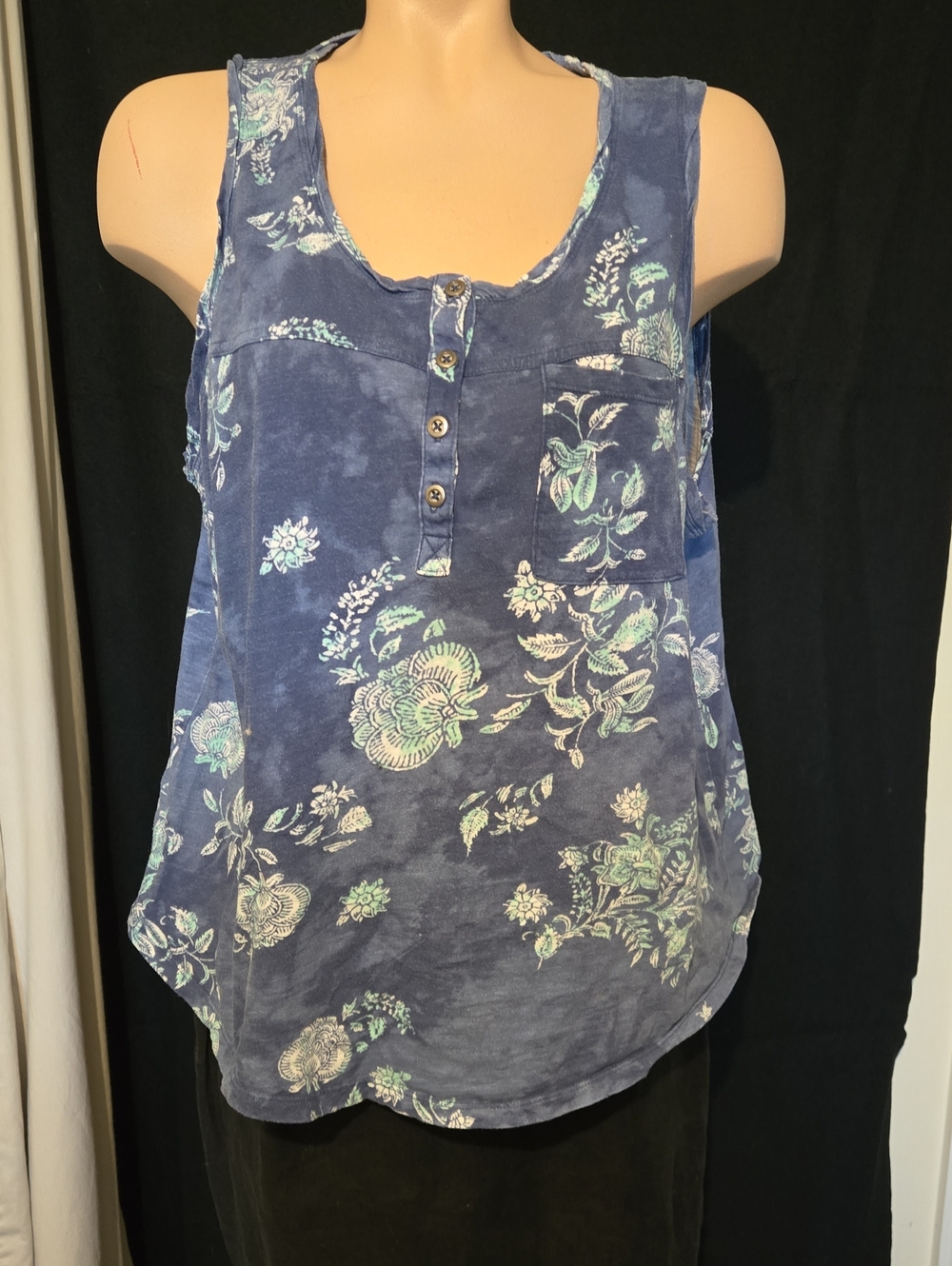 Sonoma Blue Twisted Trim Tank Top